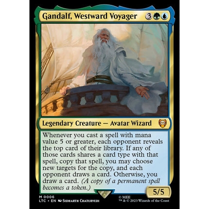 Gandalf, Westward Voyager, a card from English Magic: The Gathering The Lord of the Rings: Tales of Middle-earth