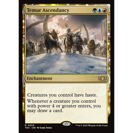 Temur Ascendancy, a card from English Magic: The Gathering Tarkir: Dragonstorm