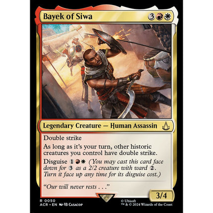 Bayek of Siwa, a chase card from English Magic: The Gathering Assassin's Creed