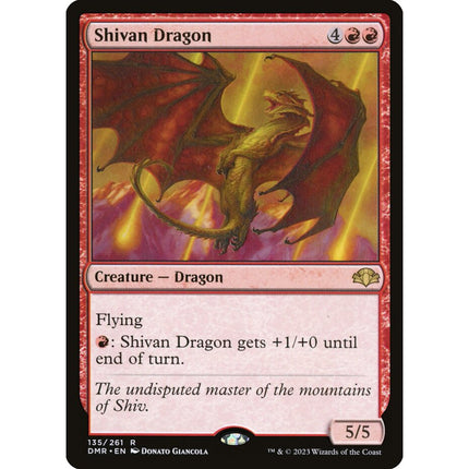 Shivan Dragon, a chase card from English Magic: The Gathering Dominaria Remastered