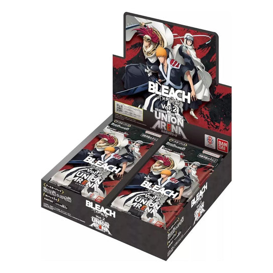 Bleach Vol 2 Thousand Year blood War Union Arena Booster Box, front on image showcasing the booster box and pack art and design