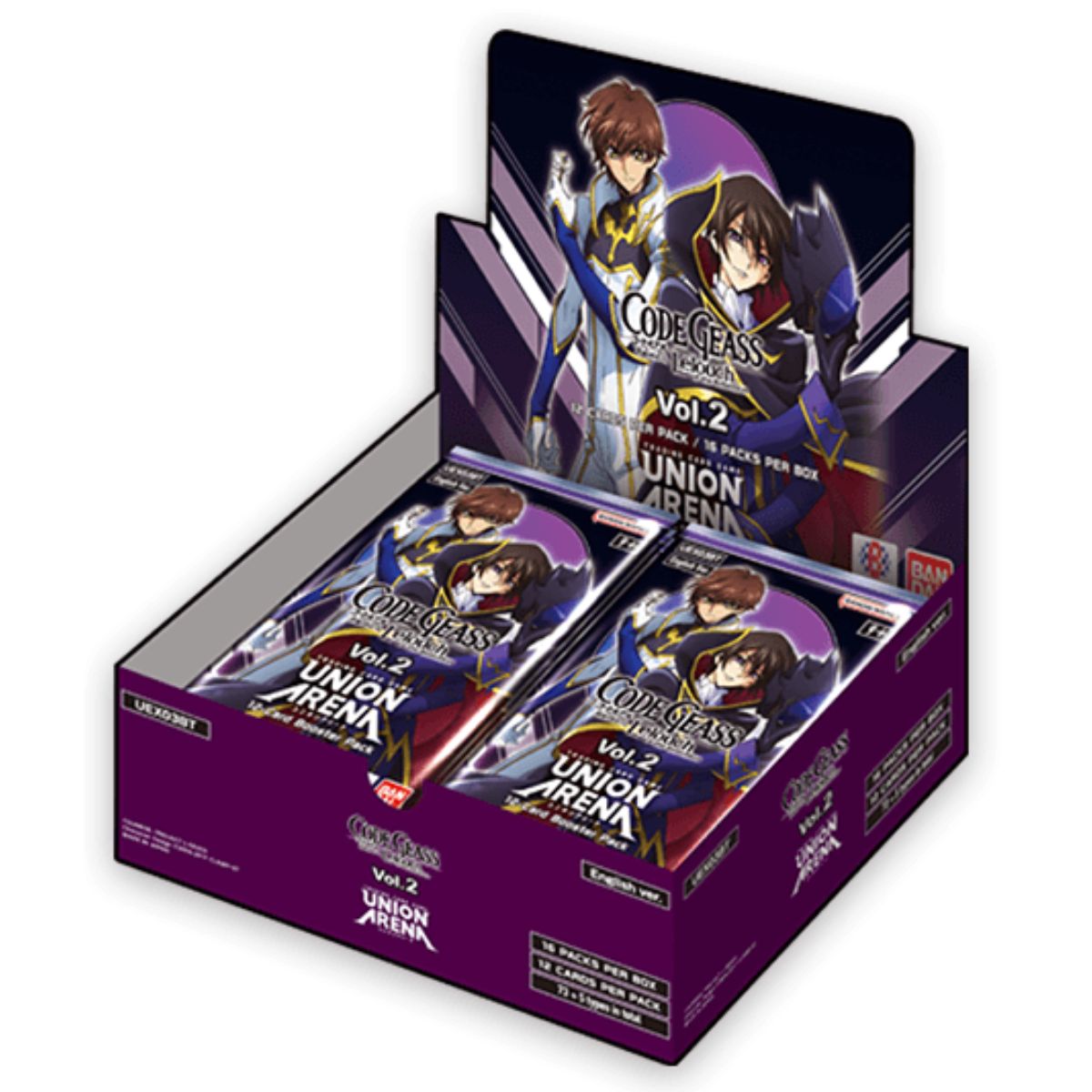 Union Arena TCG - Code Geass Lelouch of the Rebellion Vol.2 [UEX03BT] - English Version Booster Box (16 Booster Packs)