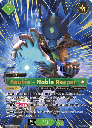Anubis – Noble Reaper SSP EBP02-049, a chase card from English Palworld Card Game Legends Awaken