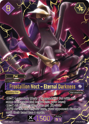 Frostallion Noct – Eternal Darkness SSP EBP02-073, a chase card from English Palworld Card Game Legends Awaken