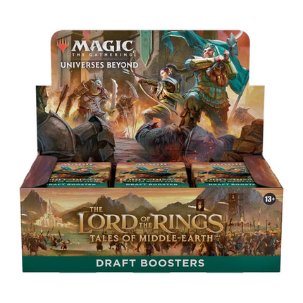 Magic: The Gathering The Lord of the Rings: Tales of Middle-earth Draft Booster Box, front of sealed box