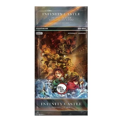 Demon Slayer Infinity Castle Collect Card Mapniverse booster pack, front of sealed pack