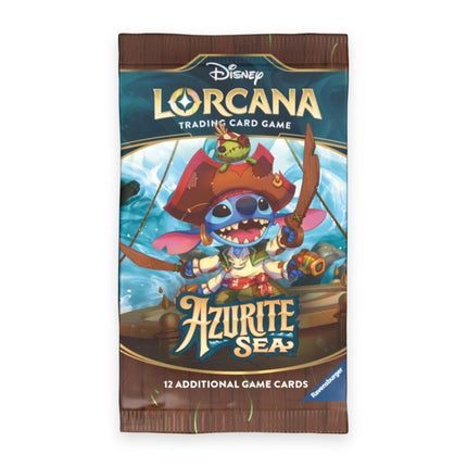 Disney Lorcana Azurite Sea booster pack, front of sealed pack