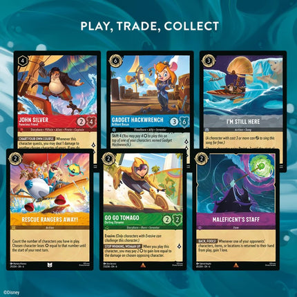 Disney Lorcana Azurite Sea cards to play, trade and collect