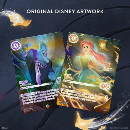 Disney Lorcana Whispers in the Well cards showing original Disney artwork