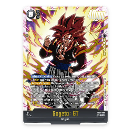 Gogeta : GT SCR FB09-123, a chase card from English Dragon Ball Super Card Game Dual Evolution