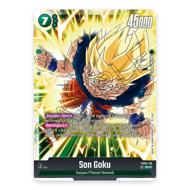 Son Goku SCR FB05-119, a chase card from English Dragon Ball Super Card Game New Adventure