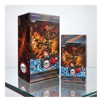 Demon Slayer Infinity Castle official Mapniverse booster box shown with a sealed booster pack