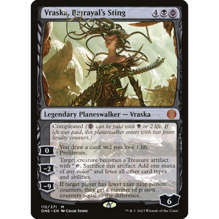 Vraska, Betrayal's Sting, a chase card from English Magic: The Gathering Phyrexia: All Will Be One