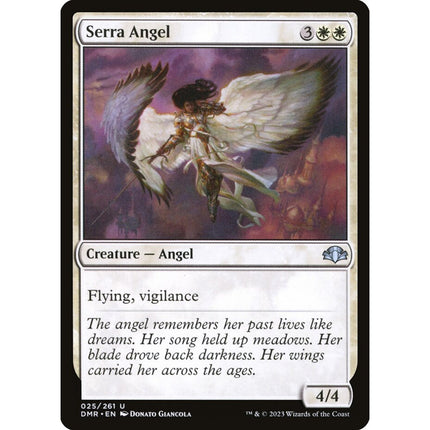 Serra Angel, a chase card from English Magic: The Gathering Dominaria Remastered