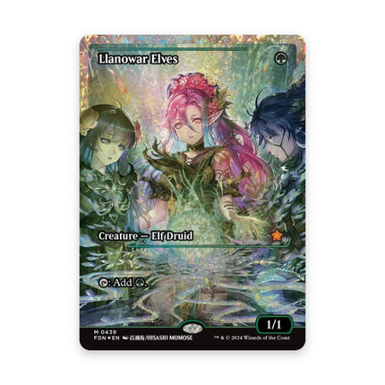 Llanowar Elves showcase fracture foil - Foundations card