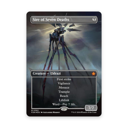 Sire of Seven Deaths borderless mana foil - Foundations card