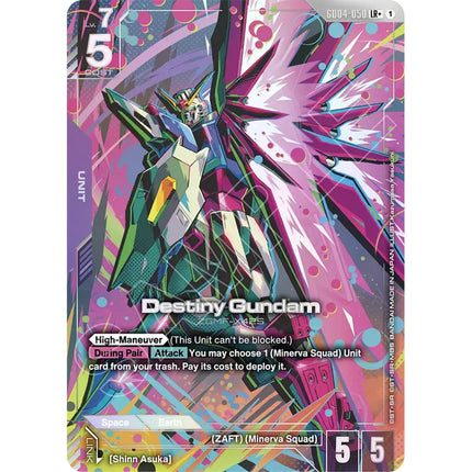 Destiny Gundam Legend Rare+ alternate art GD04-050, a chase card from English Gundam Card Game Phantom Aria