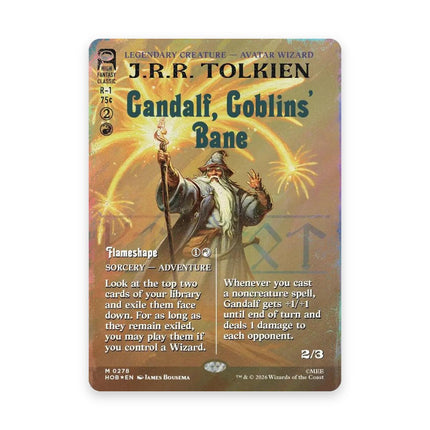Gandalf, Goblins' Bane borderless surge foil - The Hobbit card