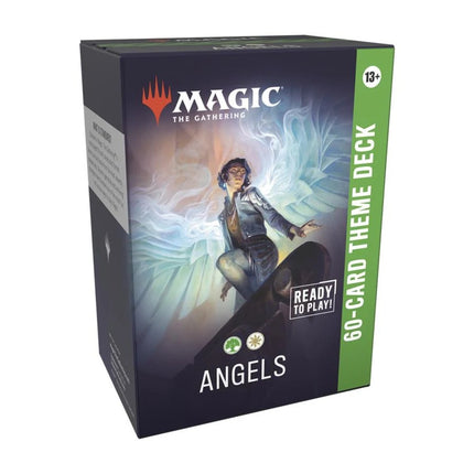 Magic: The Gathering Lorwyn Eclipsed Theme Deck: Angels, angled view of sealed deck box from the left