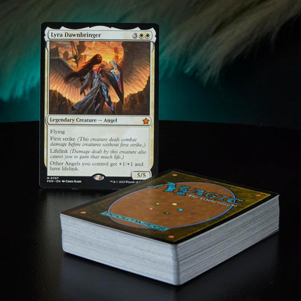Contents of the Magic: The Gathering Lorwyn Eclipsed Theme Deck: Angels: 60-card deck with featured angel card