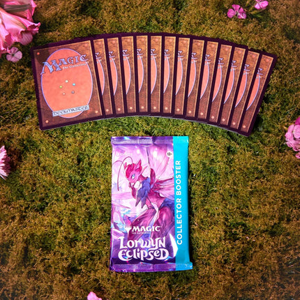 Contents of the Magic: The Gathering Lorwyn Eclipsed Draft Night: Collector Booster and lands