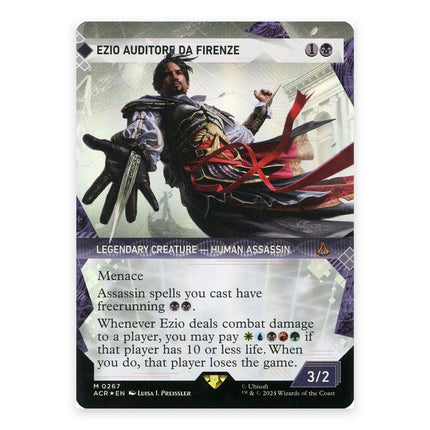 Ezio Auditore da Firenze (Bonus) Mythic ACR 267, a chase card from English Magic: The Gathering Assassin's Creed