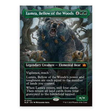 Lumra, Bellow of the Woods (Bonus) Mythic BLB 342, a chase card from English Magic: The Gathering Bloomburrow