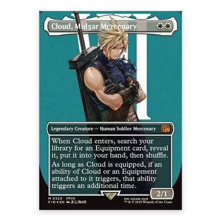 Cloud, Midgar Mercenary (Bonus) Mythic FIN 520, a chase card from English Magic: The Gathering Final Fantasy