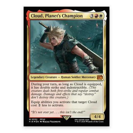 Cloud, Planet's Champion Mythic FIN 552, a chase card from English Magic: The Gathering Final Fantasy