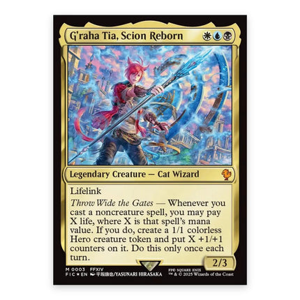 G'raha Tia, Scion Reborn Mythic FIC 3, a chase card from English Magic: The Gathering Final Fantasy