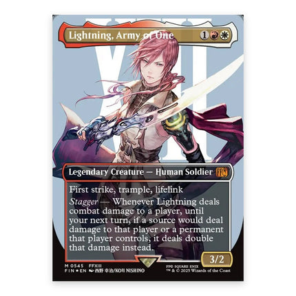 Lightning, Army of One (Bonus) Mythic FIN 545, a chase card from English Magic: The Gathering Final Fantasy