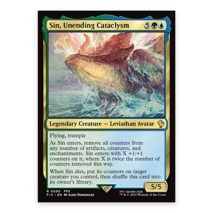 Sin, Unending Cataclysm Rare FIC 95, a chase card from English Magic: The Gathering Final Fantasy