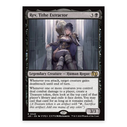 Rev, Tithe Extractor Rare J25 45, a chase card from English Magic: The Gathering Foundations