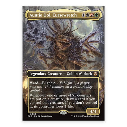 Auntie Ool, Cursewretch Mythic ECC 2, a chase card from English Magic: The Gathering Lorwyn Eclipsed