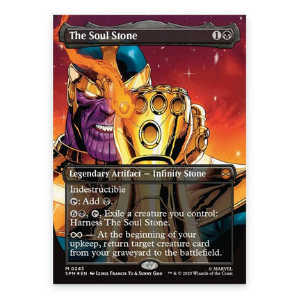 The Soul Stone (Bonus) Mythic SPM 243, a chase card from English Magic: The Gathering Marvel's Spider-Man