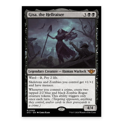 Gisa, the Hellraiser Mythic 89, a chase card from English Magic: The Gathering Outlaws of Thunder Junction (OTJ)