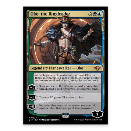 Oko, the Ringleader Mythic 223, a chase card from English Magic: The Gathering Outlaws of Thunder Junction (OTJ)
