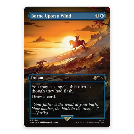 Borne Upon a Wind Rare SLD 2228, a chase card from English Magic: The Gathering Secret Lair x Ghost of Tsushima