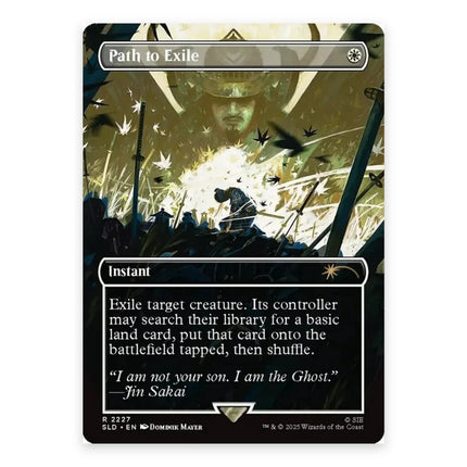 Path to Exile Rare SLD 2227, a chase card from English Magic: The Gathering Secret Lair x Ghost of Tsushima