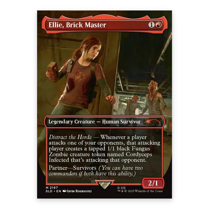 Ellie, Brick Master Mythic SLD 2197, a chase card from English Magic: The Gathering Secret Lair x The Last of Us