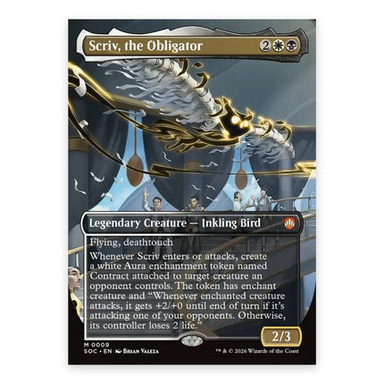 Scriv, the Obligator Mythic SOC 9, a chase card from English Magic: The Gathering Secrets of Strixhaven