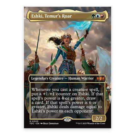 Eshki, Temur's Roar Mythic TDC 3, a chase card from English Magic: The Gathering Tarkir Dragonstorm