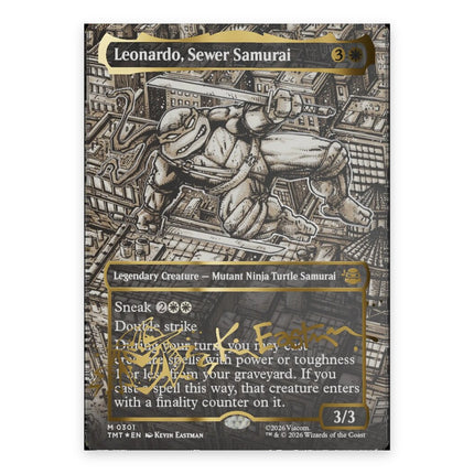 Leonardo, Sewer Samurai (Bonus) Mythic TMT 301, a chase card from English Magic: The Gathering Teenage Mutant Ninja Turtles
