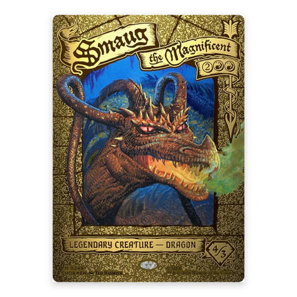 Smaug the Magnificent (Borderless) Mythic 249, a chase card from English Magic: The Gathering The Hobbit (HOB)