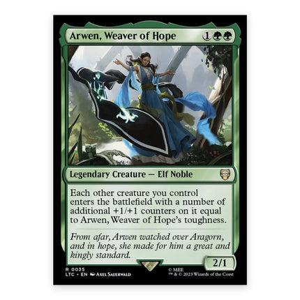Arwen, Weaver of Hope Rare LTC 35, a chase card from English Magic: The Gathering The Lord of the Rings: Tales of Middle-earth