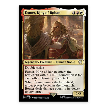 Éomer, King of Rohan Rare LTC 52, a chase card from English Magic: The Gathering The Lord of the Rings: Tales of Middle-earth