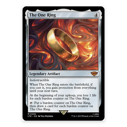 The One Ring Mythic LTR 246, a chase card from English Magic: The Gathering The Lord of the Rings: Tales of Middle-earth