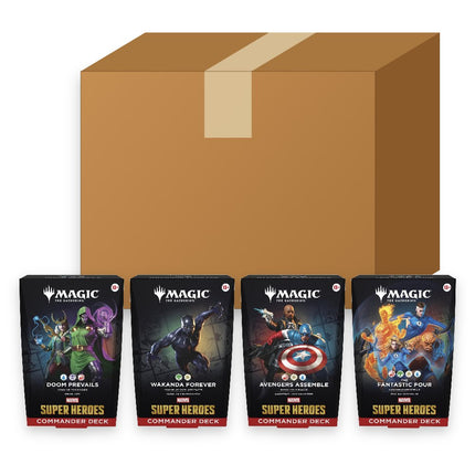 Magic: The Gathering Marvel Super Heroes Commander Deck case with all 4 decks