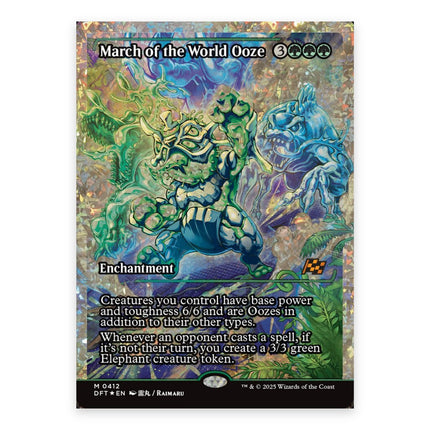 March of the World Ooze (Bonus) Mythic 412, a chase card from English Magic: The Gathering Aetherdrift