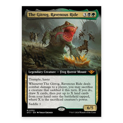The Gitrog, Ravenous Ride (Bonus) Mythic OTJ 352, a chase card from English Magic: The Gathering Outlaws of Thunder Junction
